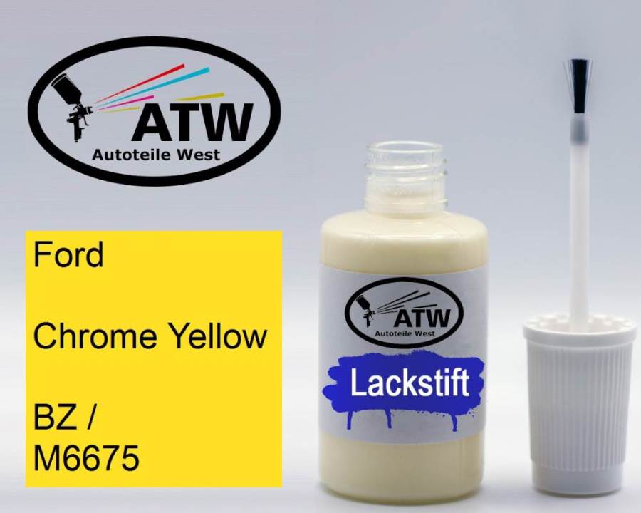 Ford, Chrome Yellow, BZ / M6675: 20ml Lackstift, von ATW Autoteile West.